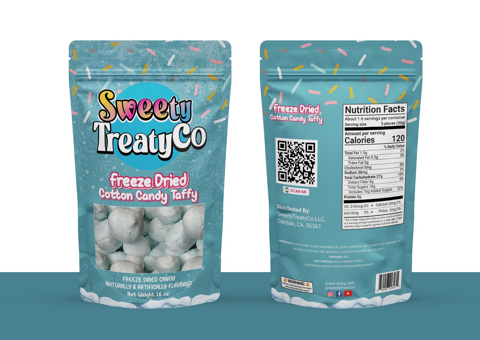 Freeze Dried Cotton Candy Taffy | Sweety Treaty Co