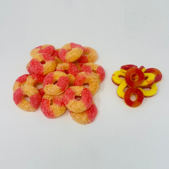 Freeze Dried Peach Rings SweetyTreatyCo